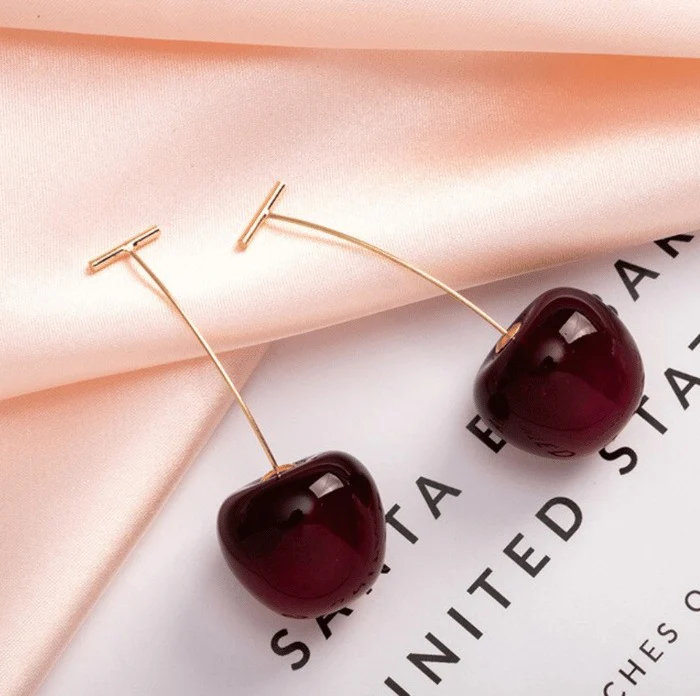 🍇Celia Rouge Cherry Earrings - Image 2
