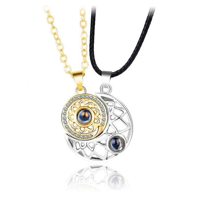 100 Languages I Love You Necklace Projection Pendant Sun And Moon Couple Gift - Image 11