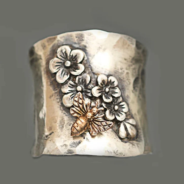 925 Sterling Silver Dragonfly Sapphire Ring - Image 7