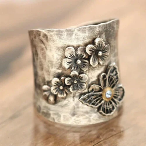 925 Sterling Silver Dragonfly Sapphire Ring - Image 8