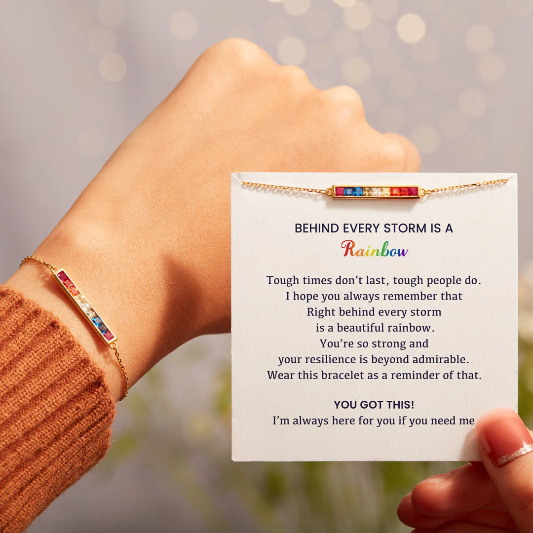 After Every Storm There Is A Rainbow Bar Bracelet - Image 3