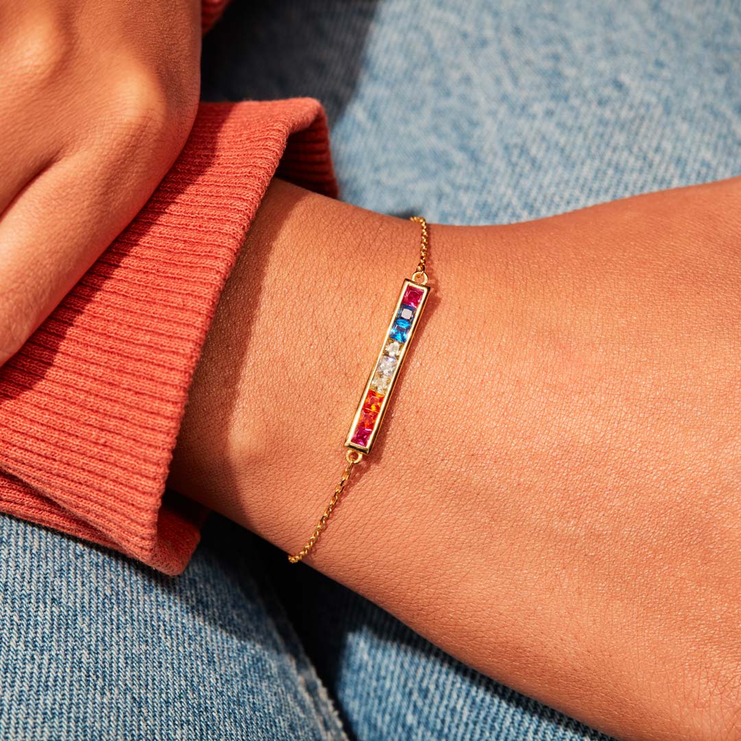 After Every Storm There Is A Rainbow Bar Bracelet - Image 4