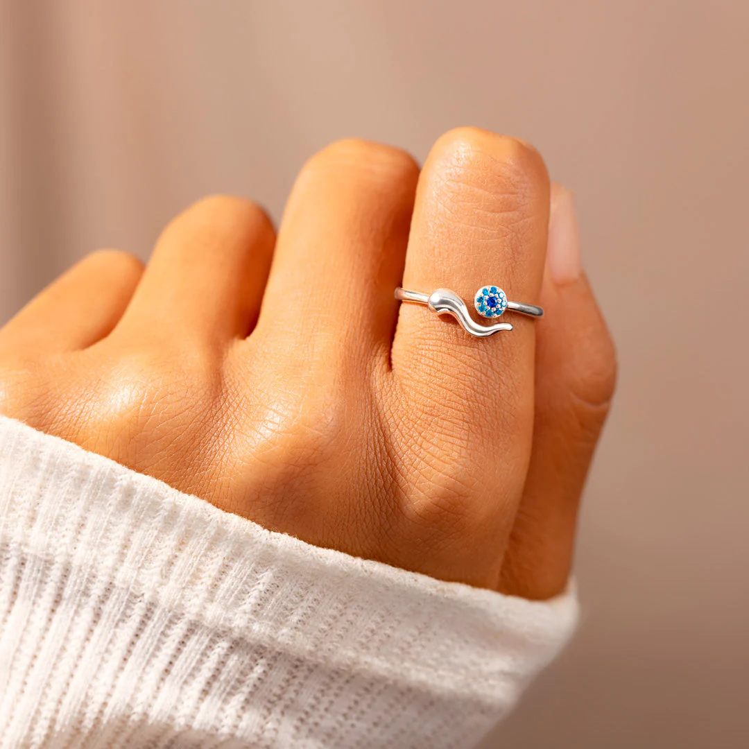 All Is Good Italian Horn Evil Eye Ring - Image 5