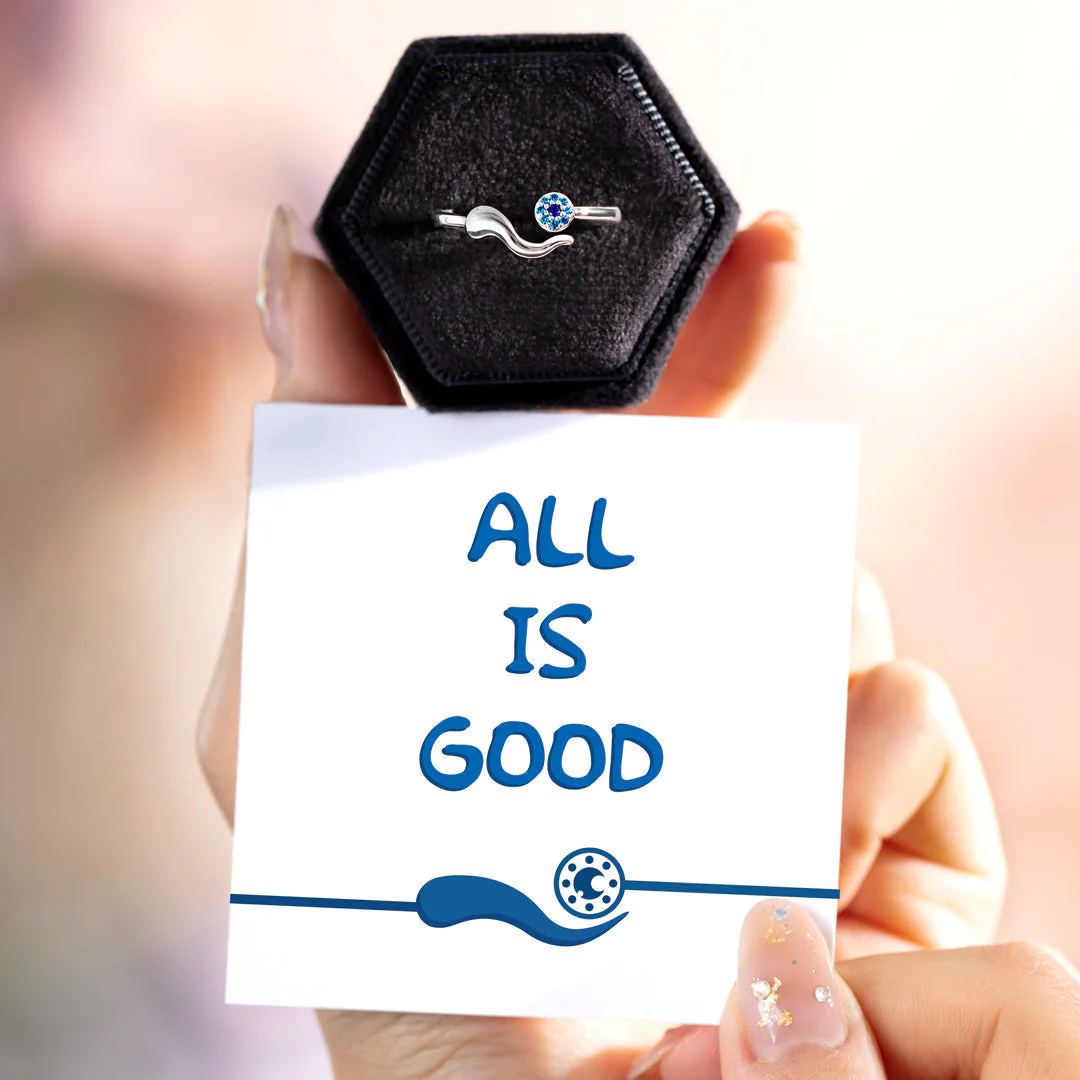 All Is Good Italian Horn Evil Eye Ring - Image 3