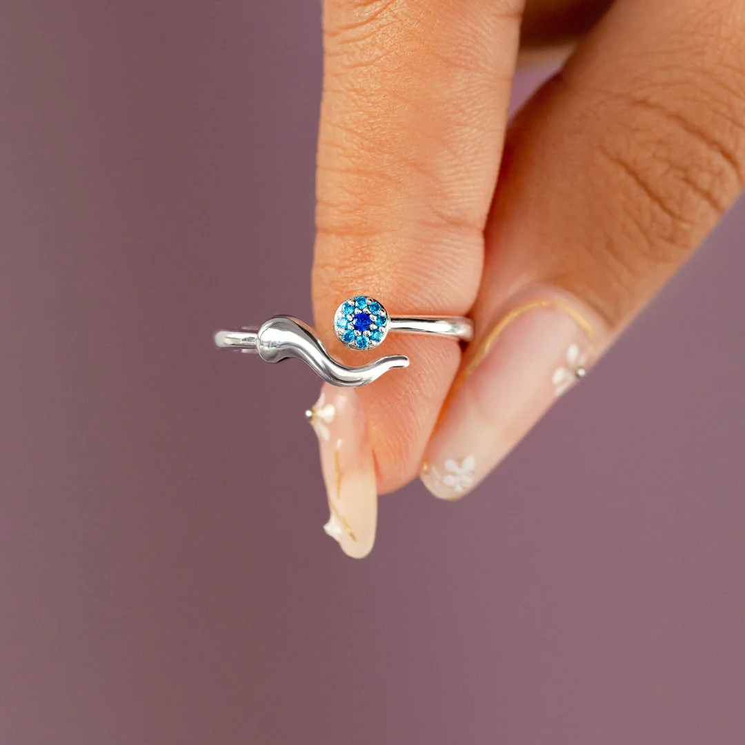 All Is Good Italian Horn Evil Eye Ring - Image 4