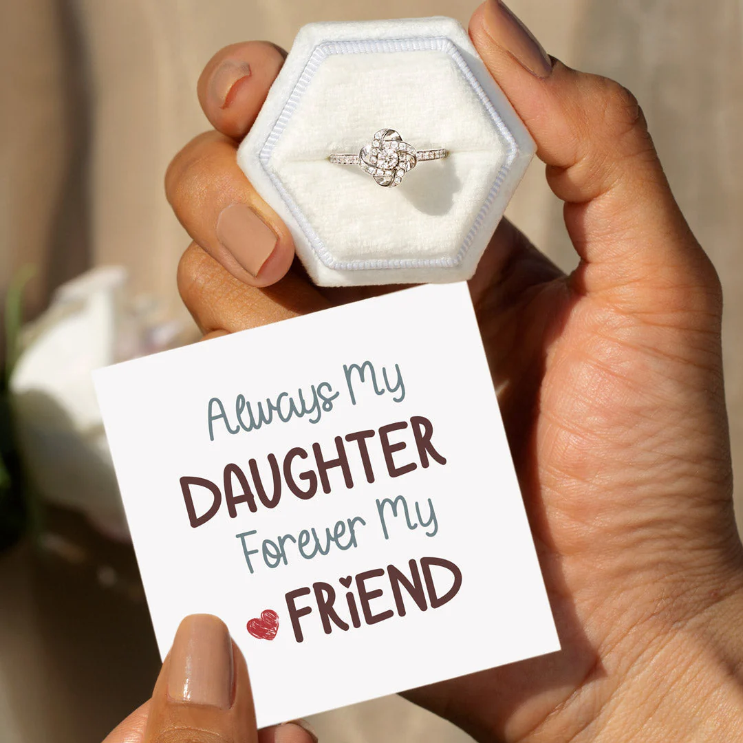 Always My Daughter Forever My Friend Endless Knot Ring - Image 3