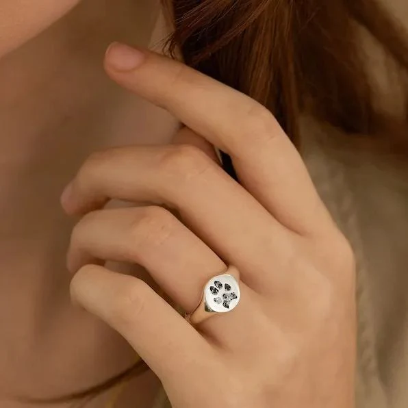 My Four Legged Angel Is Always Near By Engraved Paw Ring - Image 2