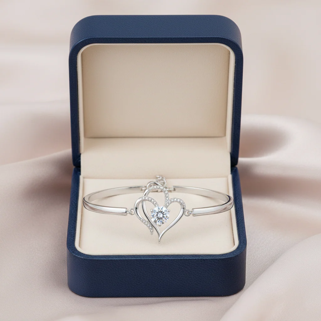 TO MY UNBIOLOGICAL DAUGHTER- I ALWAYS WITH YOU DOUBLE HEART BRACELET - Image 6