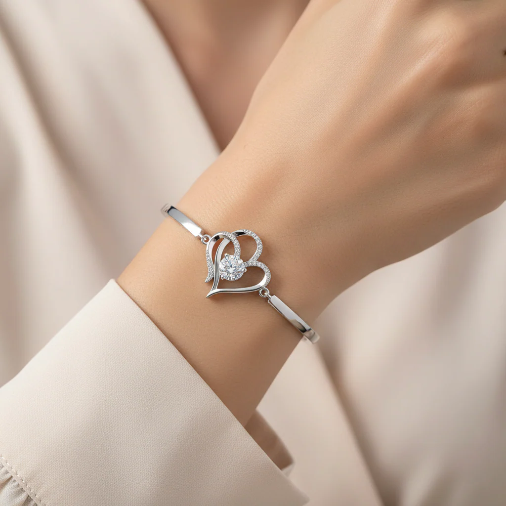 TO MY UNBIOLOGICAL DAUGHTER- I ALWAYS WITH YOU DOUBLE HEART BRACELET - Image 9