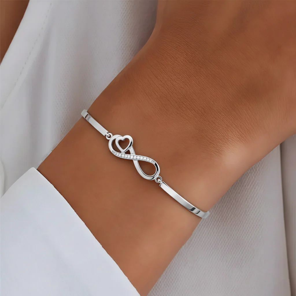 To My Unbiological Daughter- I Always With You Heart Infinity Bracelet - Image 2
