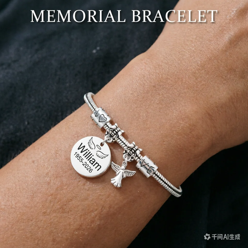 Always In My Heart - Personalized Angel Memorial Bracelet - Image 4