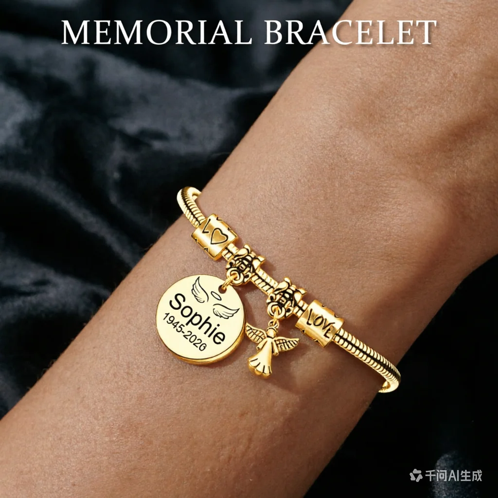 Always In My Heart - Personalized Angel Memorial Bracelet - Image 5