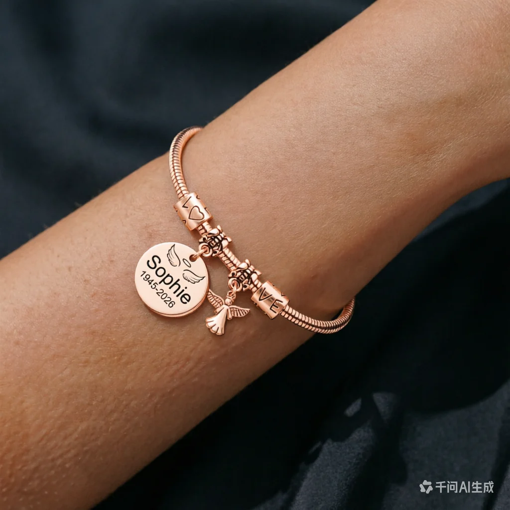Always In My Heart - Personalized Angel Memorial Bracelet - Image 6