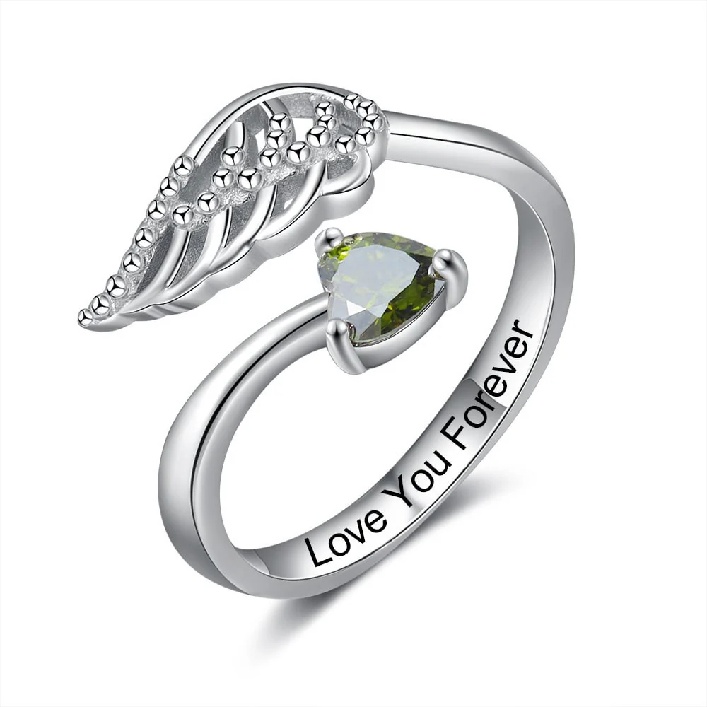 For Memorial - Customized Angel Wing by My Side Ring - Image 8