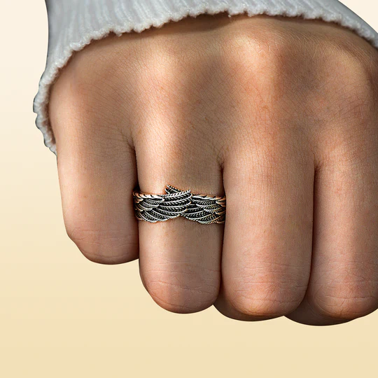Adjustable guardian angel wings ring - Image 3