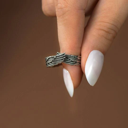Adjustable guardian angel wings ring - Image 4
