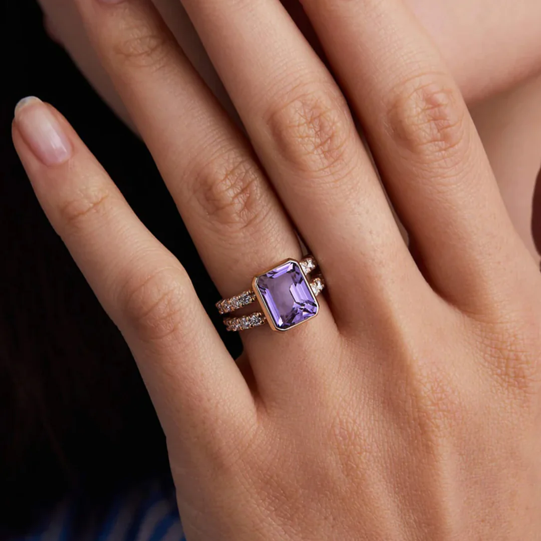 For Love - Awareness Amethyst Ring - Image 2