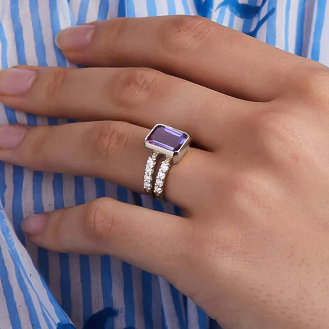 For Love - Awareness Amethyst Ring - Image 3