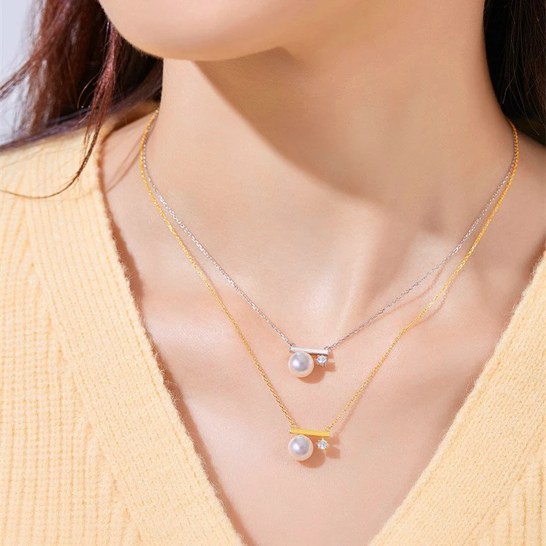 S925 Life is 90% How You React it Pearl Balance Necklace - Image 3