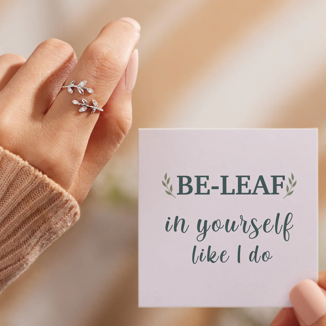 Be-Leaf In Yourself Leaf Ring - Image 3
