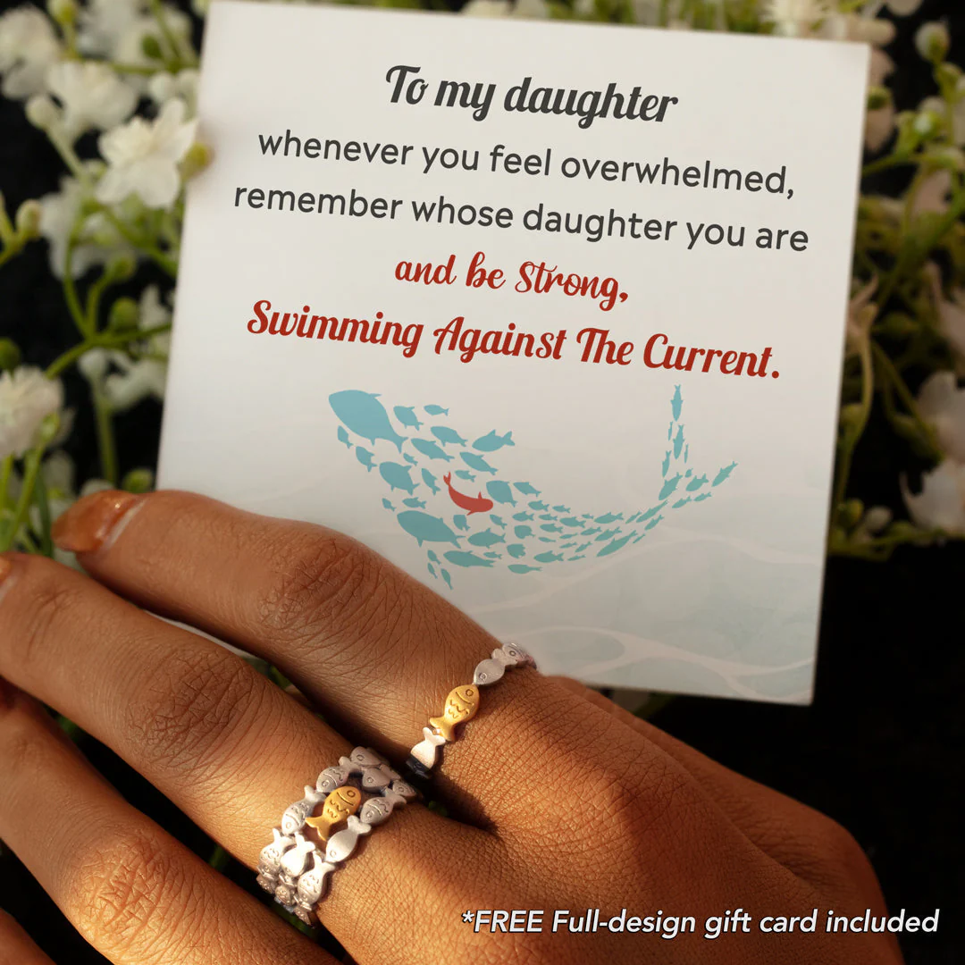 Be Strong and Swimming Against The Current Ring - Image 3