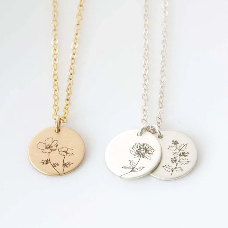 Wildflower Engraved Necklace - Image 8