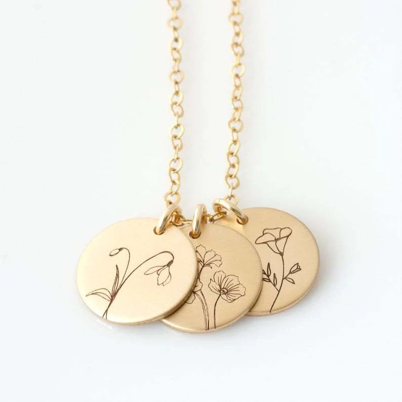 Wildflower Engraved Necklace - Image 9