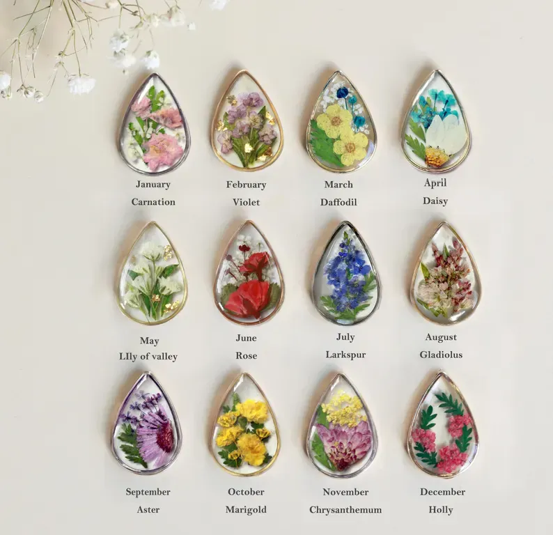 🌸2025 Spring New Sale - Personalized Birth Flower Teardrop Necklace - Image 4