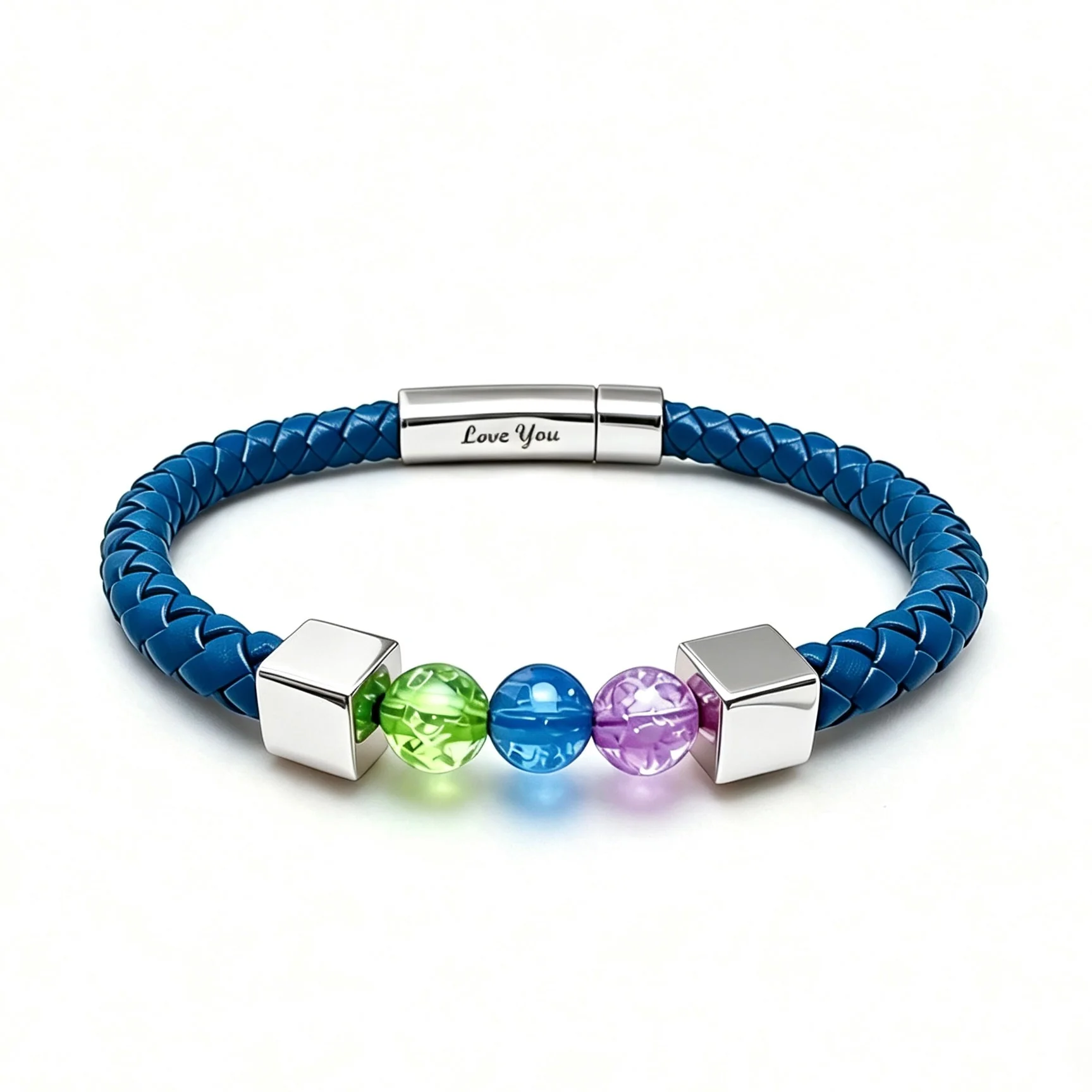 For Love- Personalized Birthstone Leather Bead Bracelet - Image 13