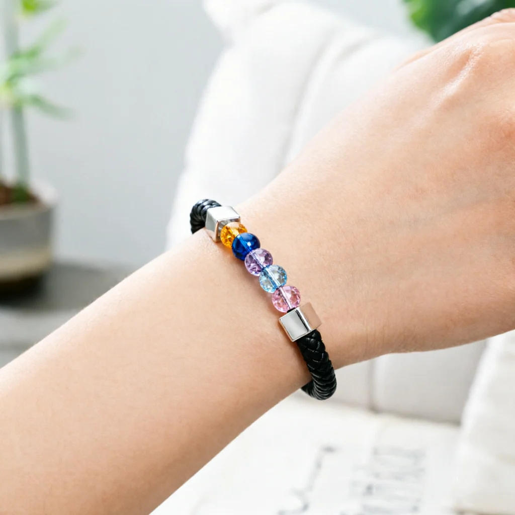 For Love- Personalized Birthstone Leather Bead Bracelet - Image 6