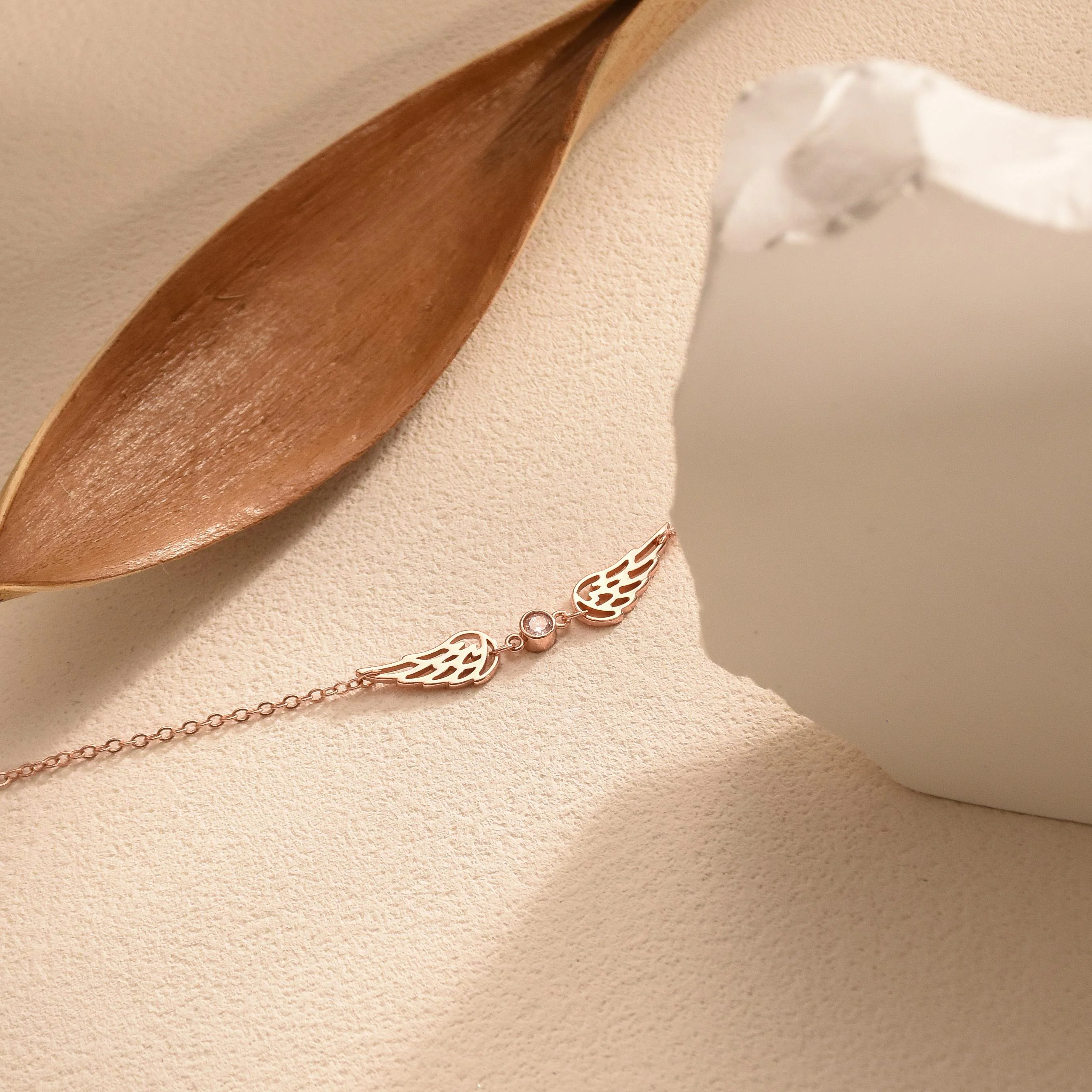 For Memorial- I'm a Wife to a Husband Custom Birthstone Wing Bracelet - Image 7