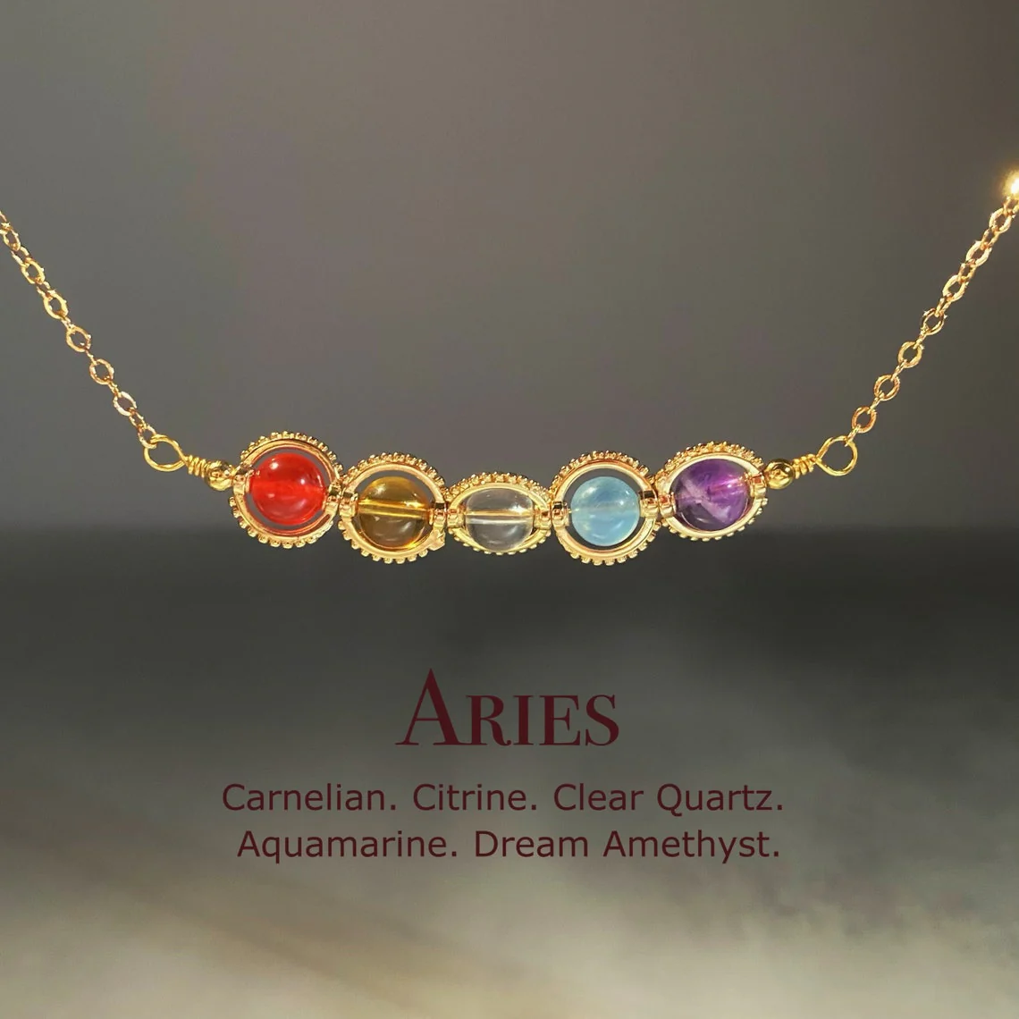 Natural Birthstone Zodiac Necklace - Personalized Astrology Pendant & Gift - Image 8