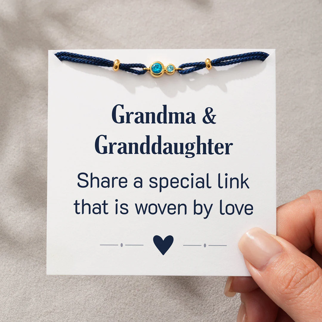 Grandma&Granddaughter Special Link Two Birthstones Bezel Set Bracelet - Image 3