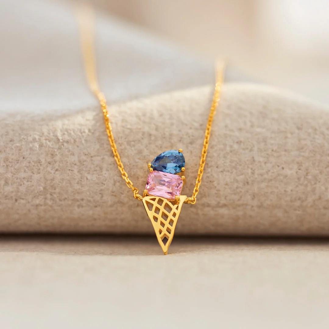 Mama's Sweet Joys - Custon Birthstones Ice Cream Necklace - Image 2