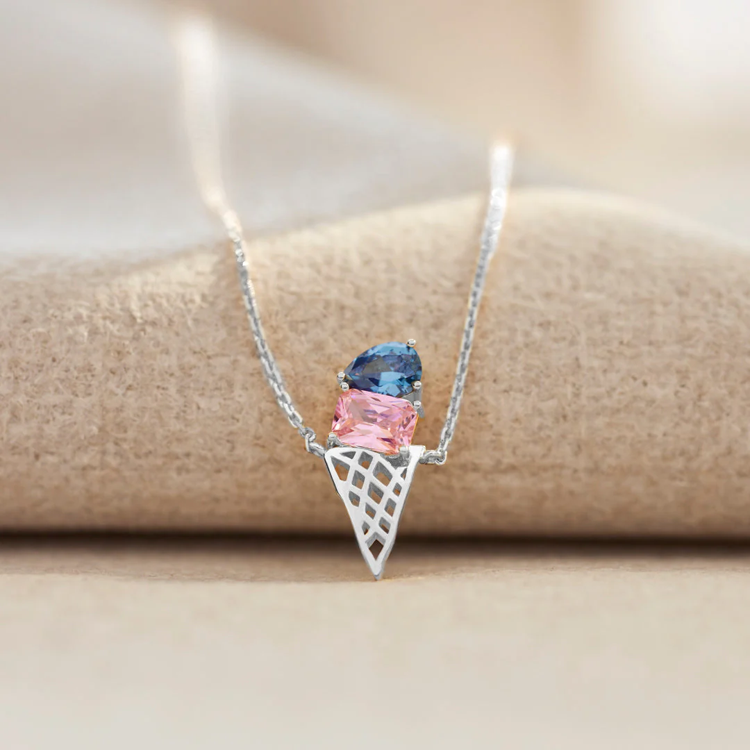 Mama's Sweet Joys - Custon Birthstones Ice Cream Necklace - Image 3