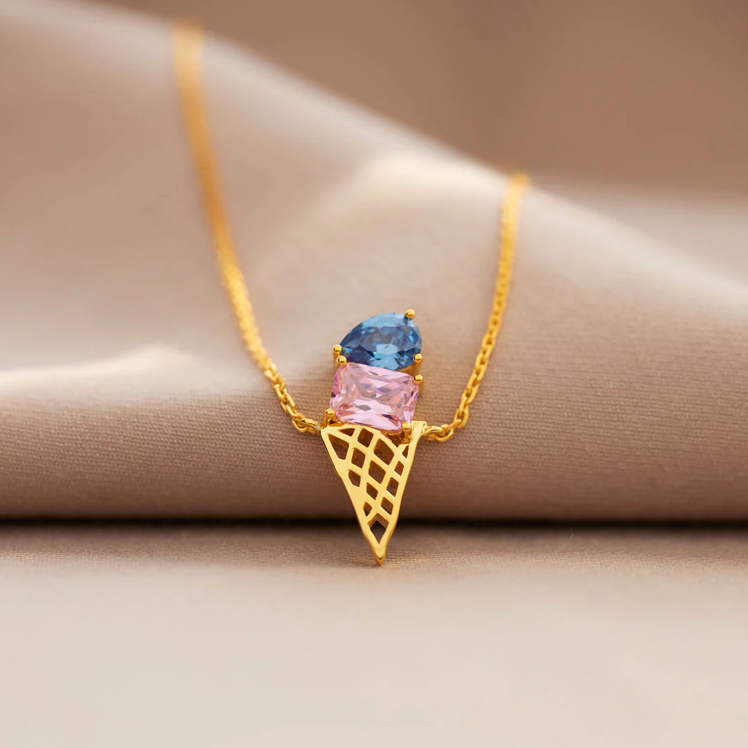 Mama's Sweet Joys - Custon Birthstones Ice Cream Necklace - Image 8