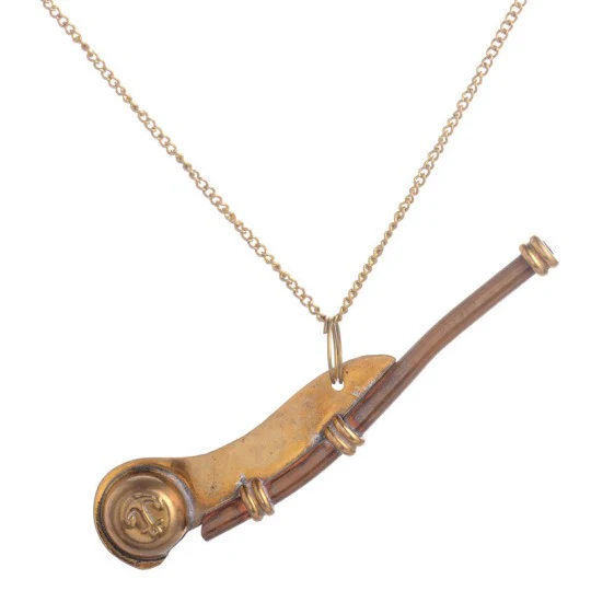 1920s English Brass and Copper Boatswain Whistle Antique Marine Tool - Image 8