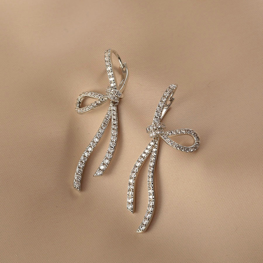 🌸2024 Spring Hot Sale✨FRENCH STYLE ZIRCON BOW EARRINGS - Image 5