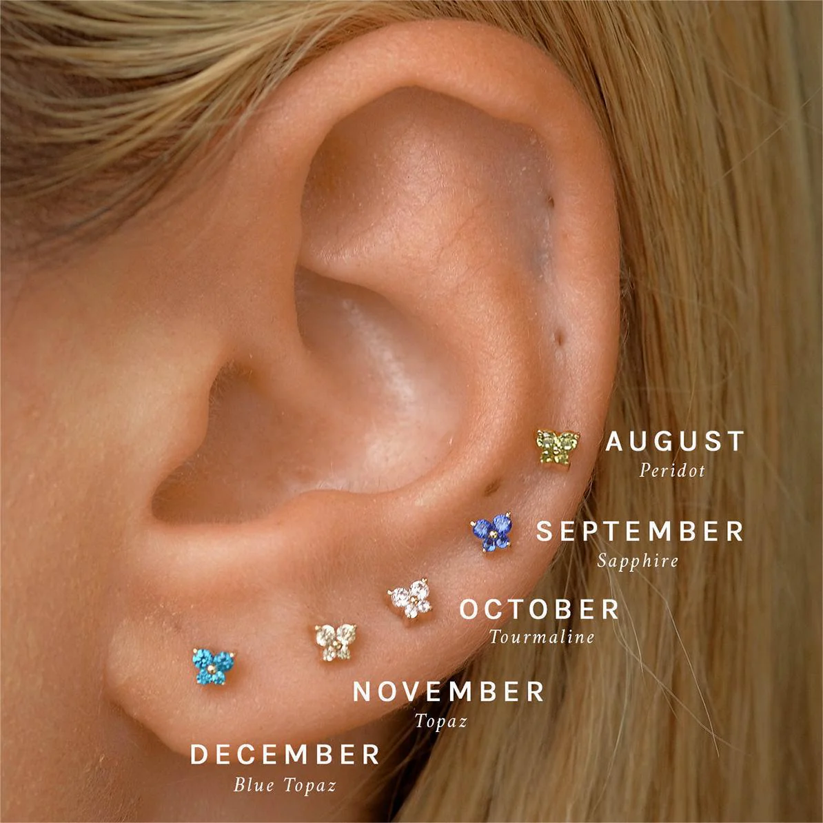 🌸Butterfly Birthstone Stud Earrings - Image 2