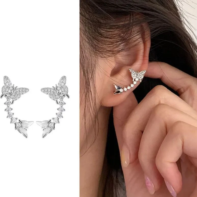 14K Gold-Plated Elegant Zircon Diamond Butterfly Crawlers - Image 6