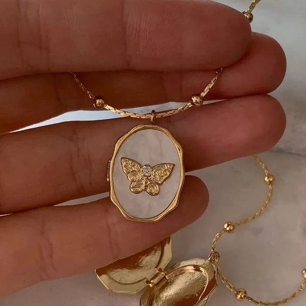 Butterfly Locket Necklace - Image 3