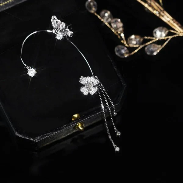 💐Vårsalg✨ Sommerfugl Frynsedesign Zirkon Øredobber | Perfekt gave🎁 - Image 10