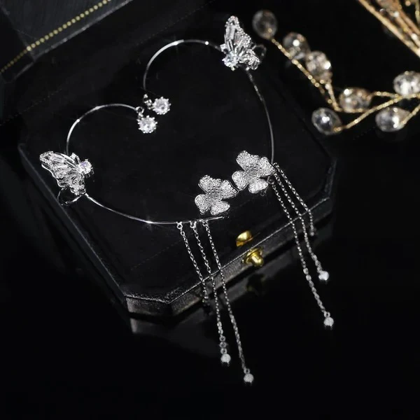 💐Vårsalg✨ Sommerfugl Frynsedesign Zirkon Øredobber | Perfekt gave🎁 - Image 11