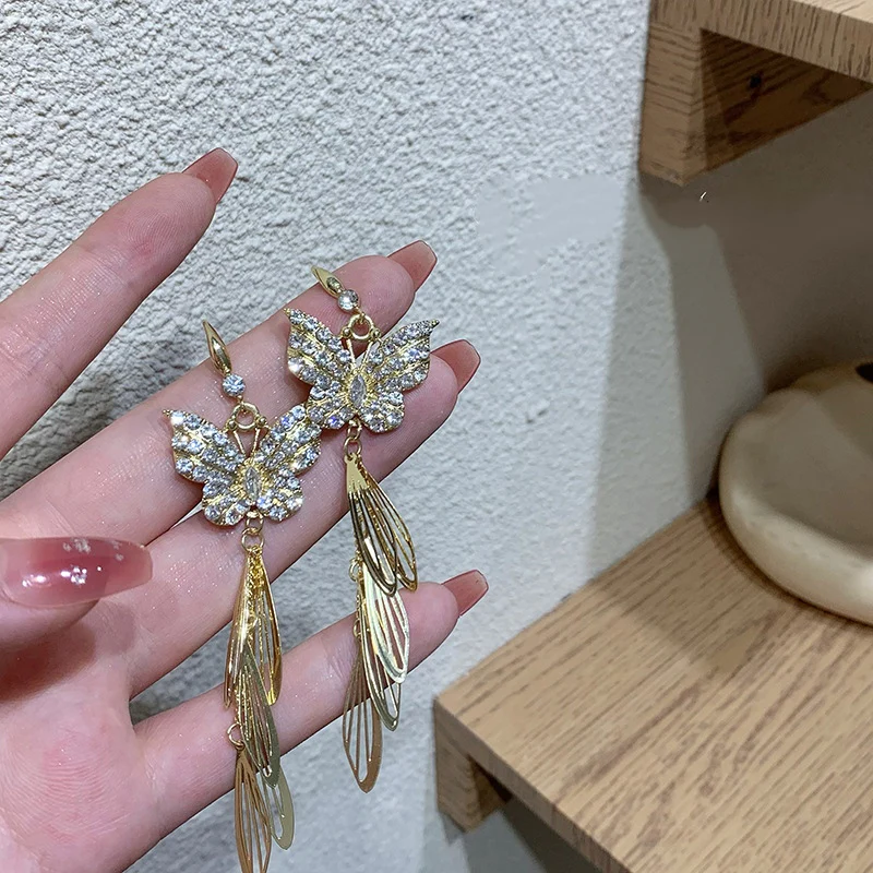 🔥Summer Hot Sale🌊	- Butterfly Wing Tassel Earrings - Image 3