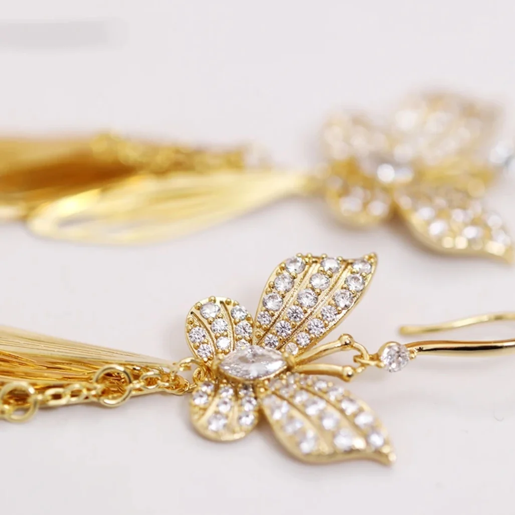 🔥Summer Hot Sale🌊	- Butterfly Wing Tassel Earrings - Image 5