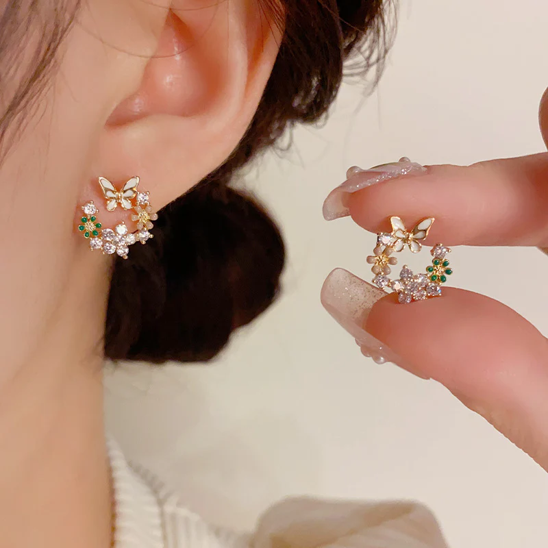 🌸Butterfly Wreath Zircon Earrings - Image 2