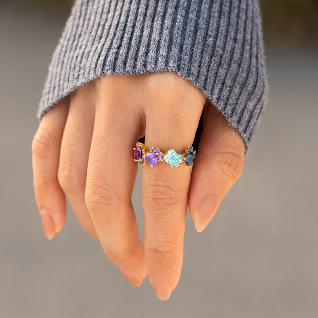 The Catmother Cat Paws 1-5 Birthstones Ring - Image 5