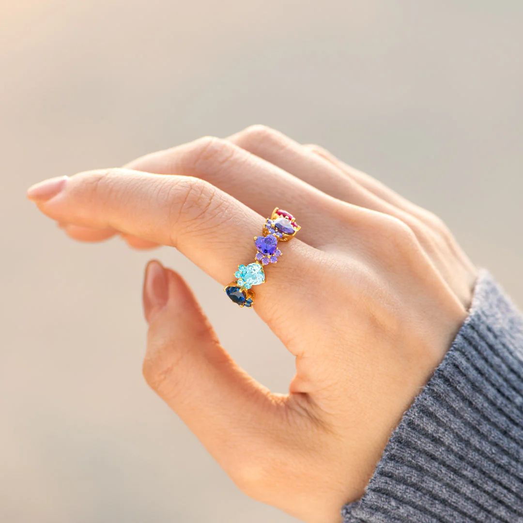 The Catmother Cat Paws 1-5 Birthstones Ring - Image 6