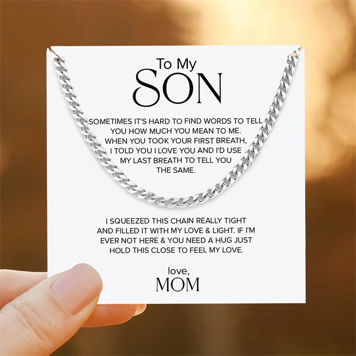 "To My Son, I Love You" Link Chain Necklace - Image 6
