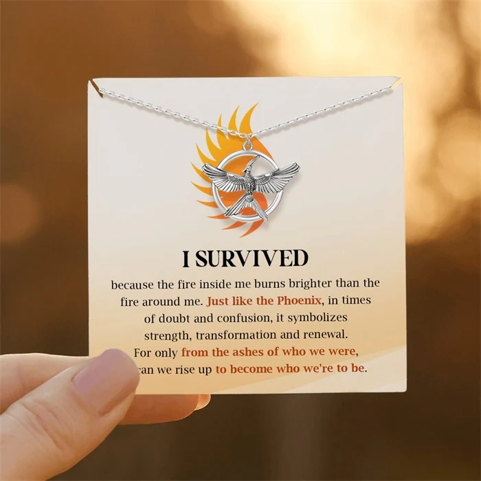 The Fire Inside Me Burns Brighter Than The Fire Around Me Circle Phoenix Necklace - Image 6